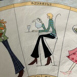 Talbots Silk Astrology/Zodiac Themed Silk Scarf